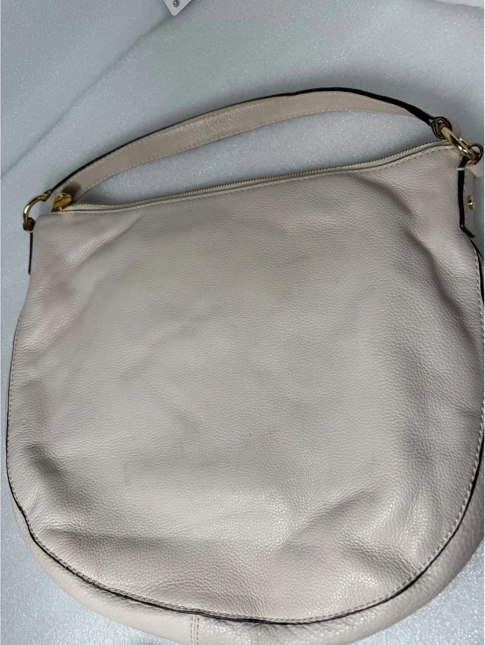 Michael Kors Ivory Pebbled Leather Large Hobo Shoulder Bag
